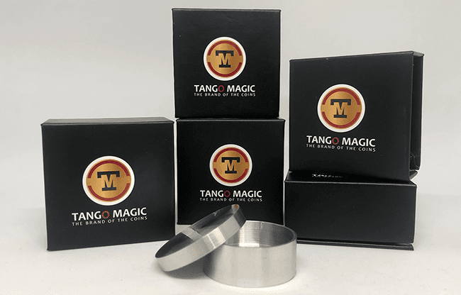 Okito Coin Box (Aluminum w/DVD)(A0026) One Dollar by Tango Magic - Tricks