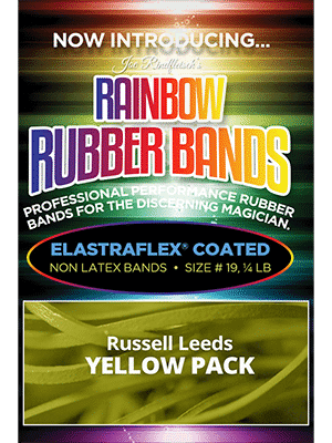 Joe Rindfleisch's Rainbow Rubber Bands (Russell Leeds -Yellow ) by Joe Rindfleisch - Trick