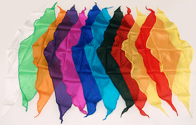 Diamond Cut Silk 18 inch 12 Pack (Assorted) Magic by Gosh - Trick