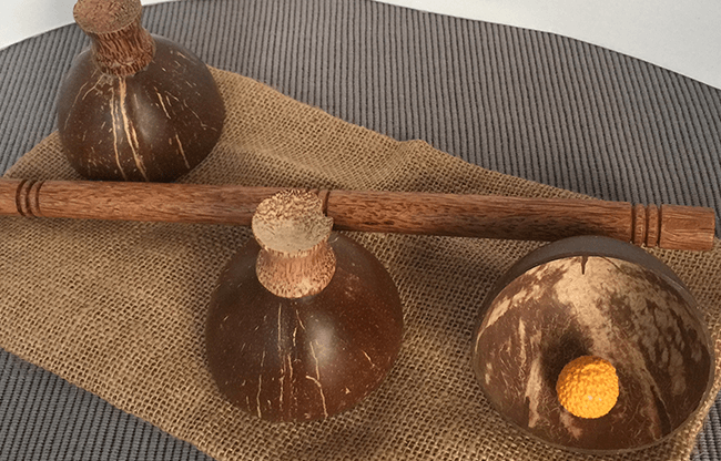 Cheppum Panthum Coconut Shell Cups and Wand set by Gary Kosnitzky - Trick