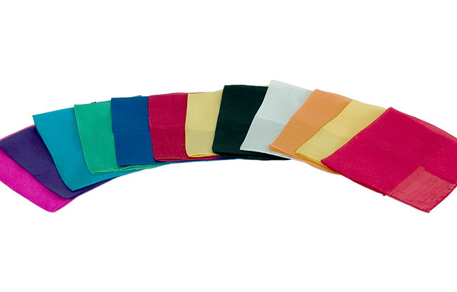 Silks 12 inch 12 Pack (Assorted) Magic by Gosh - Trick