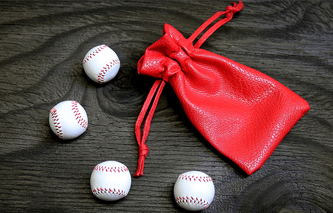 Set of 4 Leather Balls for Cups and Balls (White) by Leo Smetsers - Trick