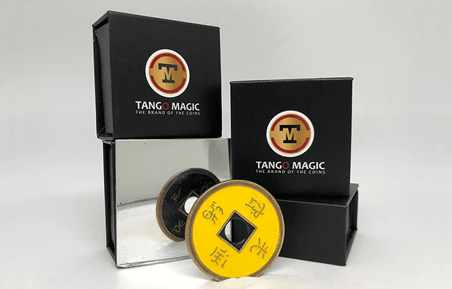 Dollar Size Chinese Coin (Black and Yellow) by Tango (CH035)
