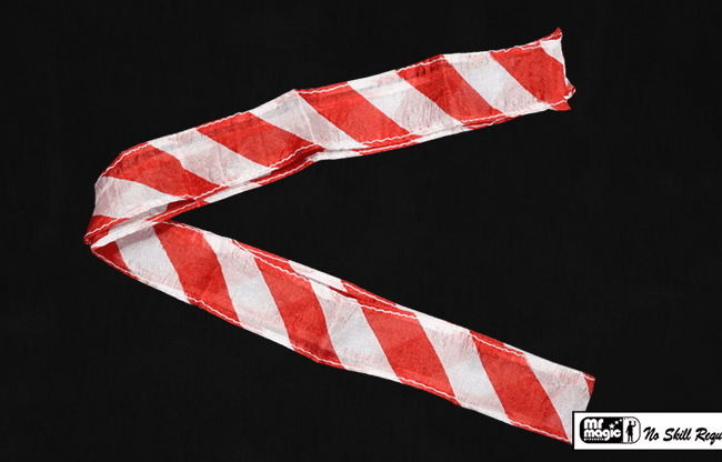 Thumb Tip Streamer Zebra 3' (Red and White) by Mr. Magic - Trick