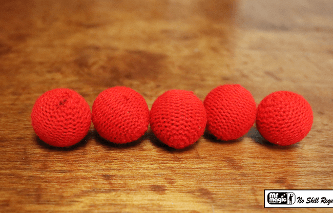 Crochet 5 Ball combo Set (1"/Red) by Mr. Magic - Trick