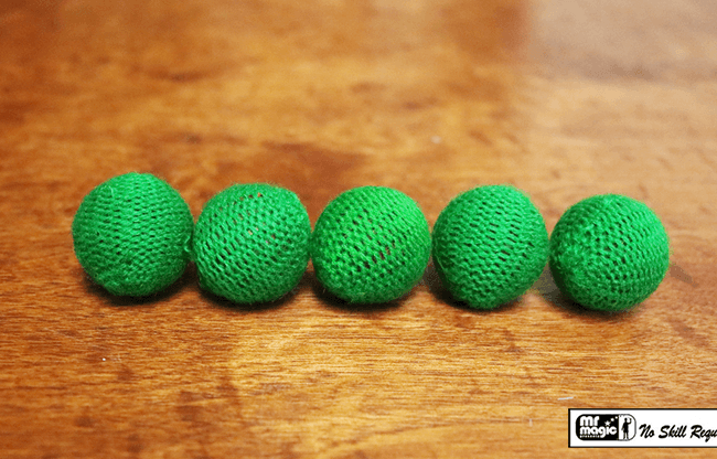 Crochet 5 Ball combo Set (1"/Green) by Mr. Magic - Trick