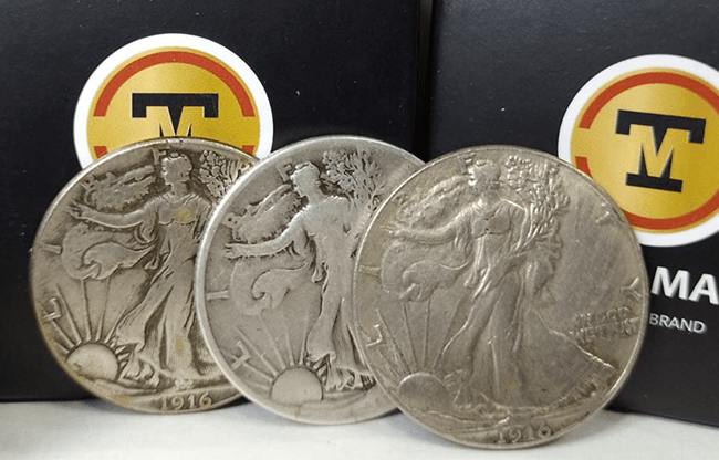 Triple TUC (D0190) Walking Liberty Silver Half Dollar Gimmicks and Online Instructions by Tango - Trick