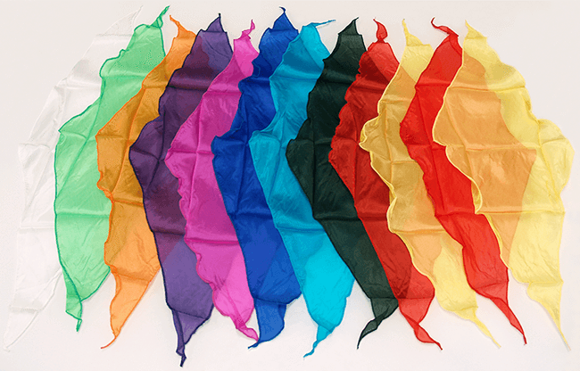 Diamond Cut Silk 12 inch 12 Pack (Assorted) Magic by Gosh - Trick