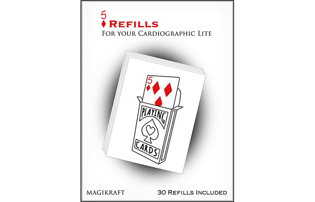 Cardiographic Lite RED CARD 5 of Diamonds Refill by Martin Lewis - Trick