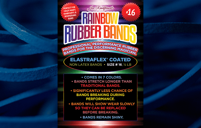 Joe Rindfleisch's SIZE 16 Rainbow Rubber Bands (Hanson Chien - Blue Pack) by Joe Rindfleisch - Trick