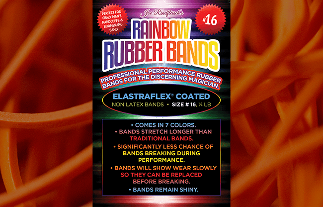 Joe Rindfleisch's SIZE 16 Rainbow Rubber Bands (Daniel Garcia - Orange Pack  ) by Joe Rindfleisch - Trick