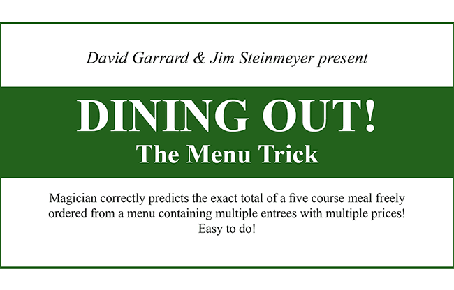 Dining Out! The Menu Trick by David Garrard and Jim Steinmeyer - Trick