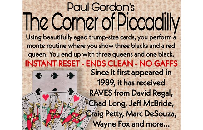 The Corner of Piccadilly (Trump Size plus online instruction) by Paul Gordon - Trick