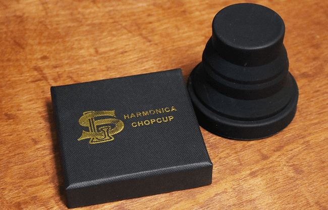 Harmonica Chop Cup Black 2 (Silicon) by Leo Smetsers - Trick