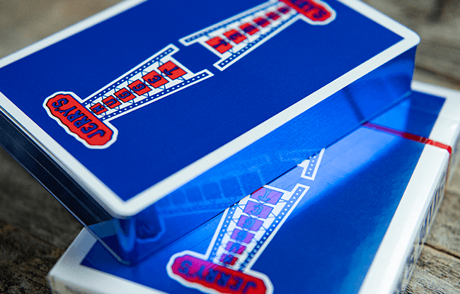 Gilded Vintage Feel Jerry's Nuggets (Blue) Playing Cards
