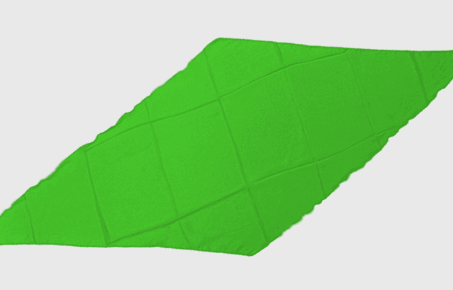 Diamond Cut Silk 18 inch (Green) by Magic by Gosh-Trick