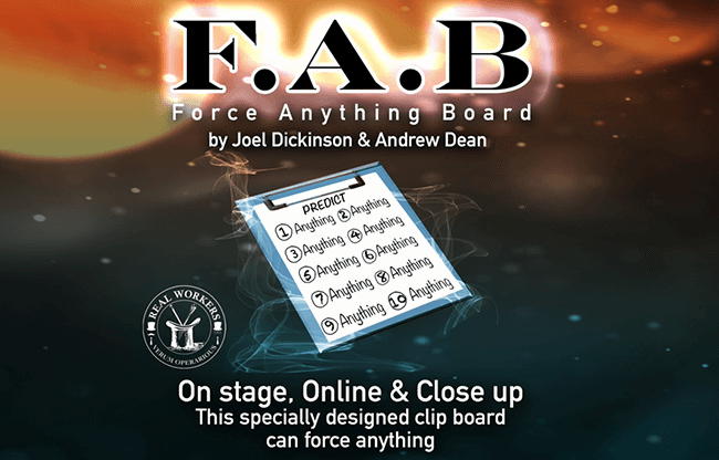 FAB BOARD A5/BLUE (Gimmicks and Online Instruction) by Joel Dickinson & Andrew Dean - Trick