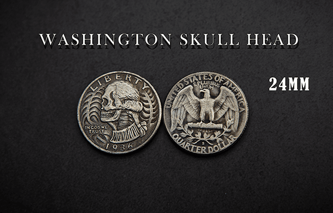 WASHINGTON SKULL HEAD COIN by Men Zi  Magic