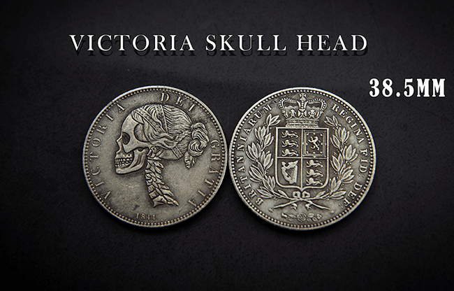 VICTORIA SKULL HEAD COIN by Men Zi  Magic