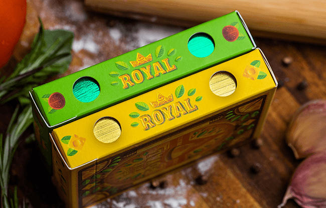 The Royal Pizza Palace (Gilded) Playing Cards Set by Riffle Shuffle