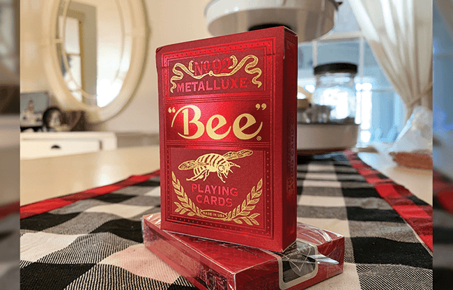 Bee Red MetalLuxe Playing Cards by US Playing Card