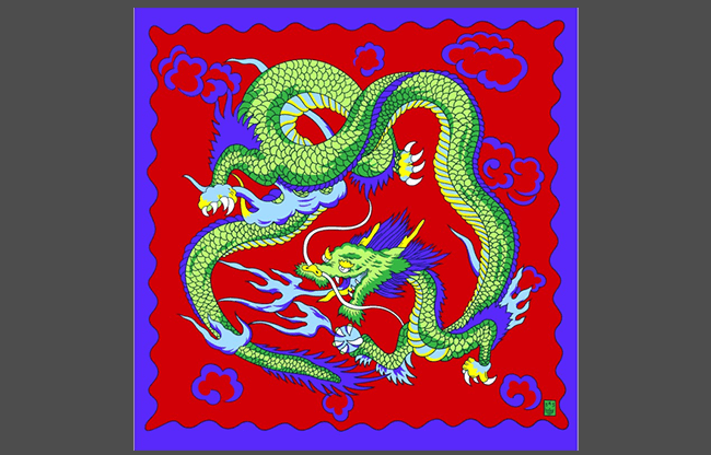 Rice Symphony Silk 36" (Red Dragon) by Silk King Studios - Trick