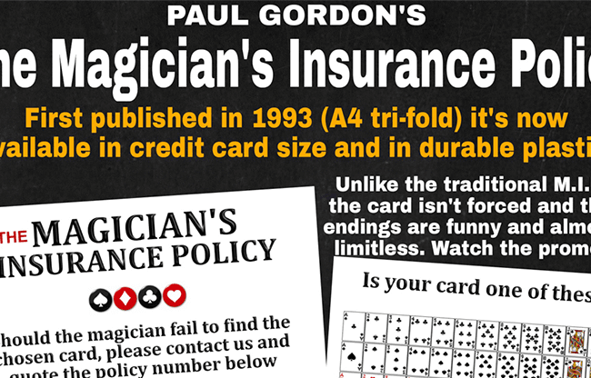 The Magician's Insurance Policy by Paul Gordon - Trick