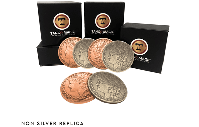 Replica Morgan Hopping Half (Gimmicks and Online Instructions) by Tango Magic - Trick
