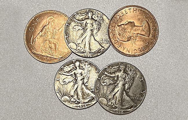 Replica Walking Liberty Hopping Half (Gimmicks and Online Instructions) by Tango Magic - Trick