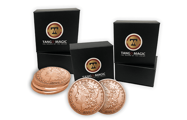 Copper Morgan TUC plus 3 Regular Coins (Gimmicks and Online Instructions) by Tango Magic - Trick