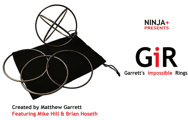 GIR Ring Set BLACK CHROME (Gimmick and Online Instructions) by Matthew Garrett - Trick