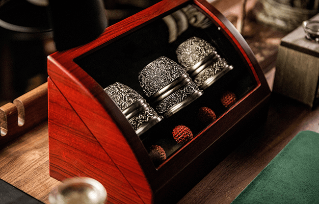 Artisan Engraved Cups and Balls in Display Box by TCC - Trick