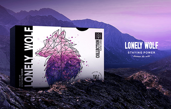 Lonely Wolf (Purple) Playing Cards by BOCOPO