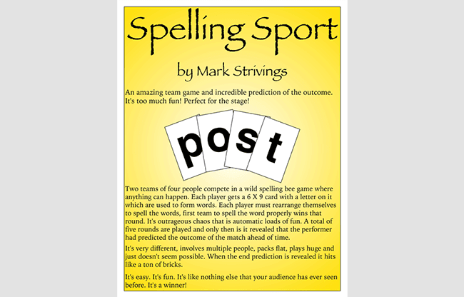 SPELLING SPORT STAGE by Mark Strivings - Trick
