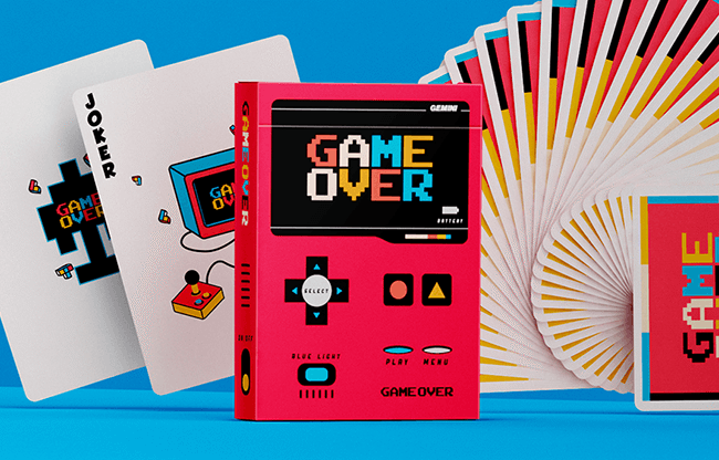 Game Over Red Playing Cards by Gemini
