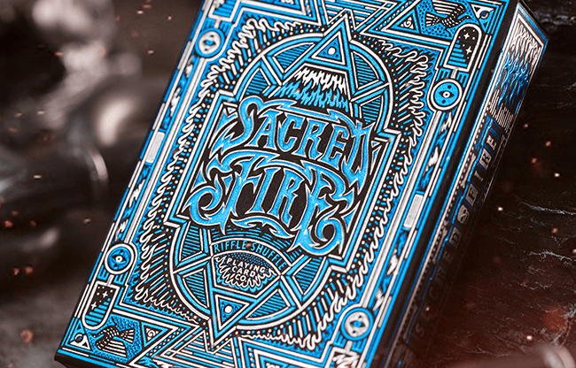 Sacred Fire (Sapphire Blaze) Playing Cards by Riffle Shuffle
