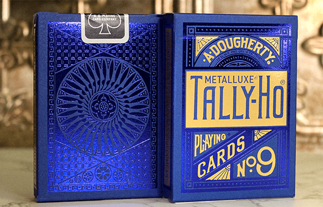 Tally Ho Blue (Circle) MetalLuxe Playing Cards by US Playing Cards