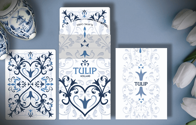 White Tulip Playing Cards Dutch Card House Company