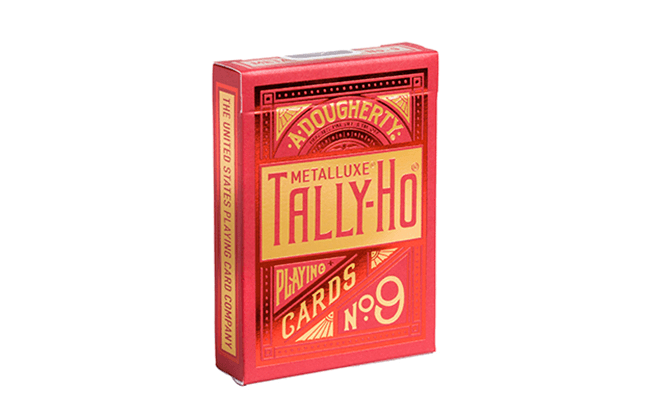 Tally-Ho Red (Circle) MetalLuxe Playing Cards by US Playing Cards
