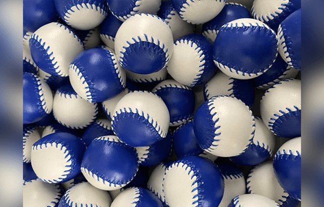 Set of  4 Leather Balls for Cups and Balls (Blue and White) by Leo Smetsers - Trick