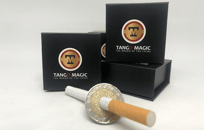 Pen or Cigarette Thru 2 Euros by Tango (E0012) - Trick