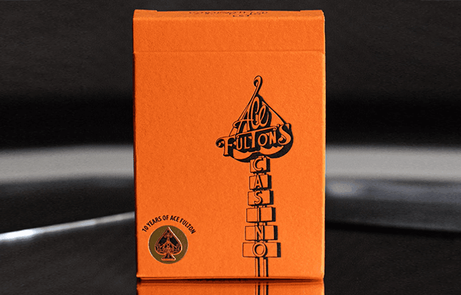 ACE FULTON'S 10 YEAR ANNIVERSARY SUNSET ORANGE PLAYING CARDS