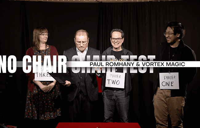 Vortex Magic Presents THE NO CHAIR CHAIR TEST - by Paul Romhany - Trick