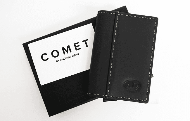 Comet Black Leather Silver Shell (Gimmicks and Online Instruction) by Andrew Dean - Trick