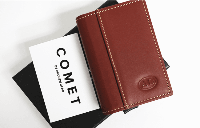 Comet Brown Leather Silver Shell (Gimmicks and Online Instruction) by Andrew Dean - Trick