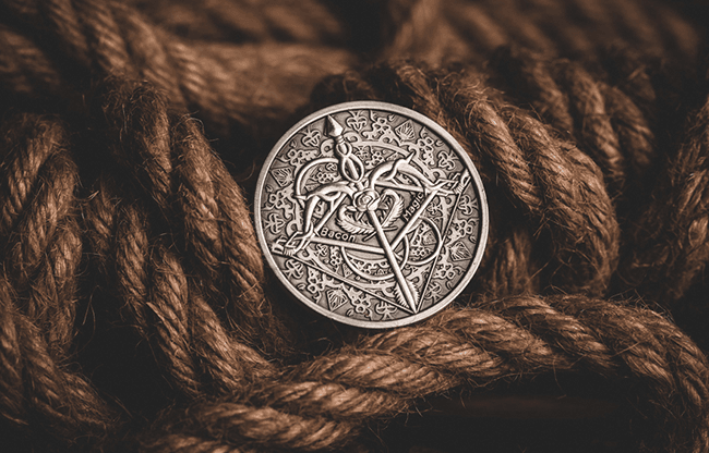 BOW AND ARROW COIN SILVER ( Gimmick and Online Instructions)  by Bacon Magic - Trick