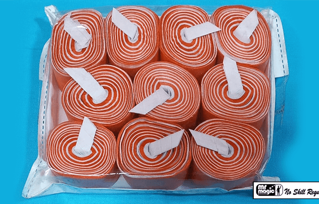 Mouth Coil 60ft/10ct (Orange/White) by Mr. Magic - Trick