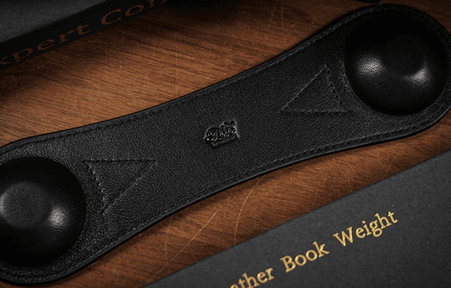 Leather Book Weight (Black) by TCC Presents