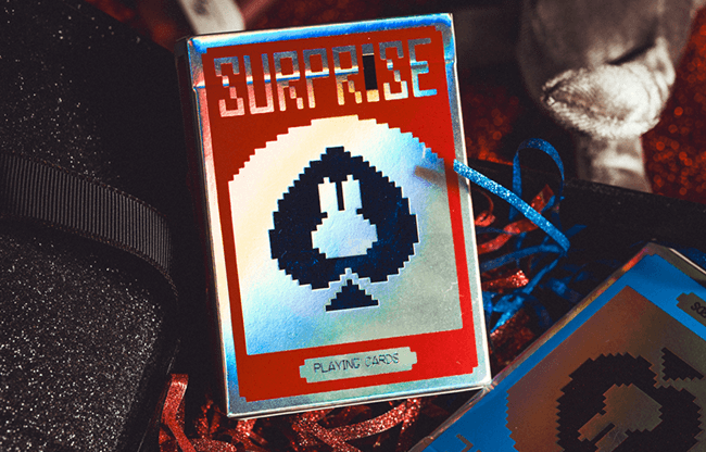 Limited Holographic Edition Surprise Deck V5 (Red) Playing cards by Bacon Playing Card Company