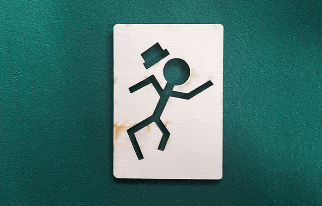 Stickman Bob Wood Template Smoking Card - Trick